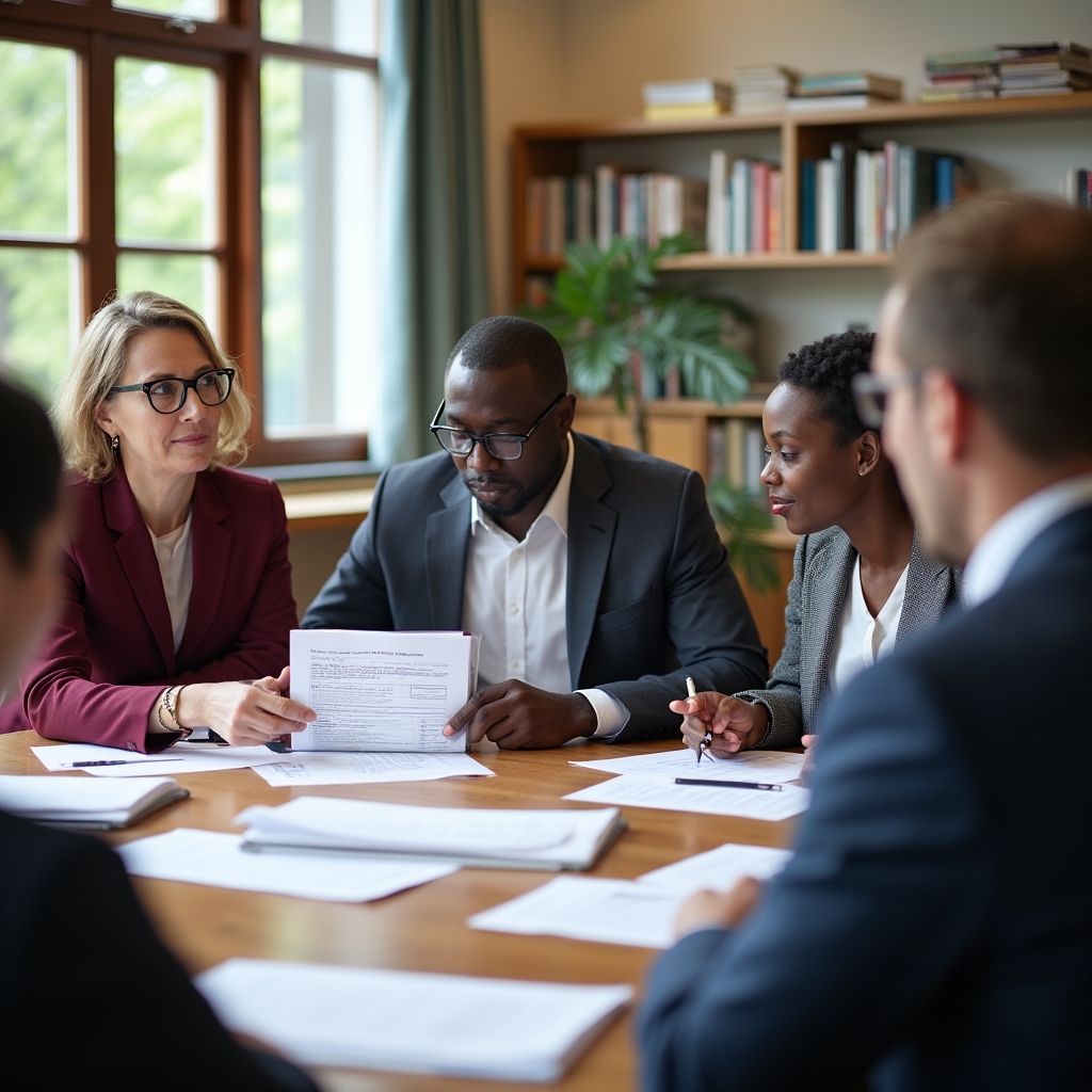 Članovi upravnog odbora udruge pregledavaju financijsku dokumentaciju