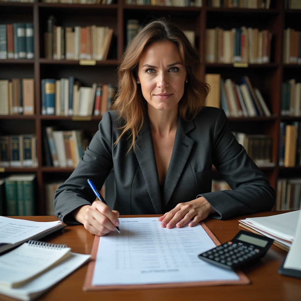 Association administrator preparing annual financial plan documents